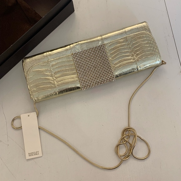 Badgley Mishka Leather evening clutch with Crossbody - Picture 3 of 5